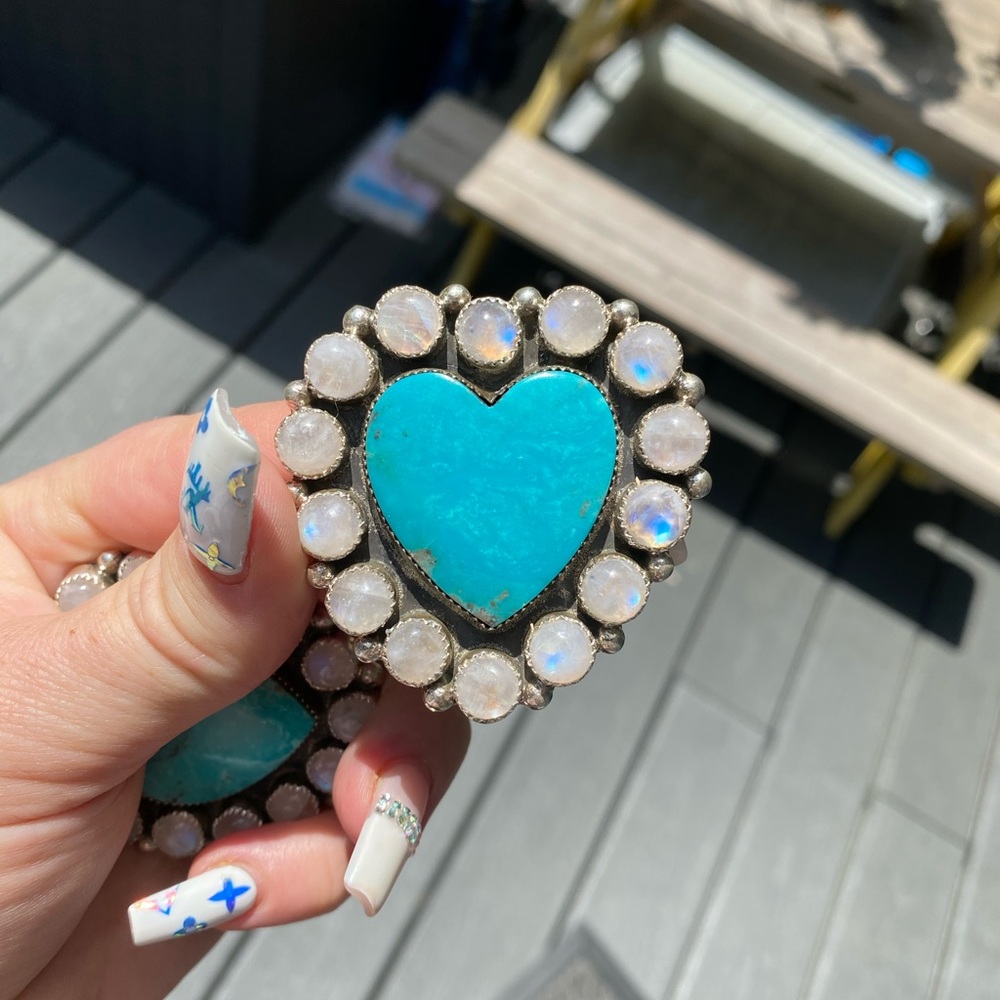 🛑SOLD🛑M&S sterling Turquoise heart ring size 7